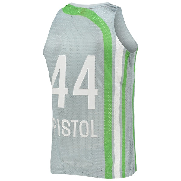 Pete Maravich Atlanta Hawks 75th Anniversary 1971/72 Hardwood Classics Swingman Jersey - Silver