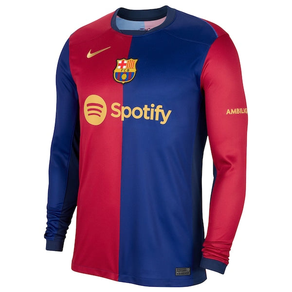 Pedri Barcelona Nike 2024/25 Home Long Sleeve Replica Player Jersey - Royal