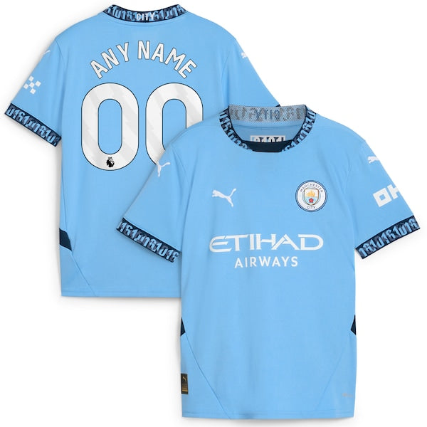 Manchester City Puma Youth 2024/25 Home Replica Custom Jersey - Light Blue