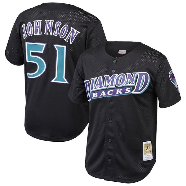 Randy Johnson Arizona Diamondbacks Youth Cooperstown Collection Mesh Batting Practice Jersey - Black