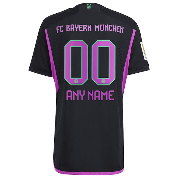 Bayern Munich adidas 2023/24 Away Authentic Custom Jersey - Black