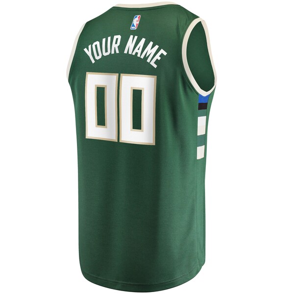 Milwaukee Bucks  Youth Fast Break Custom Replica Jersey Hunter Green - Icon Edition