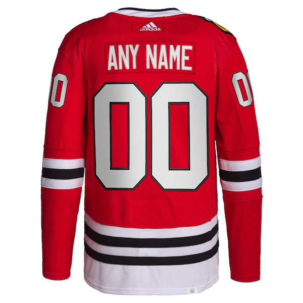 Chicago Blackhawks adidas  Home  Primegreen Authentic Custom Jersey - Red