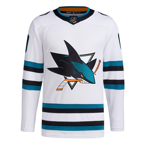 San Jose Sharks adidas  Away  Primegreen Authentic Custom Jersey - White