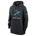 Miami Dolphins Nike Women's 2024 NFL Crucial Catch Club Pullover Hoodie - Black