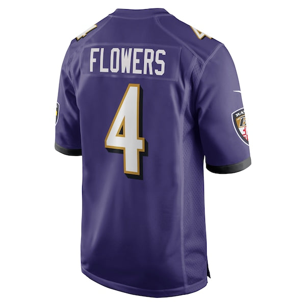 Zay Flowers Baltimore Ravens Nike 2023 NFL Draft First Round Pick Game Jersey - Purple