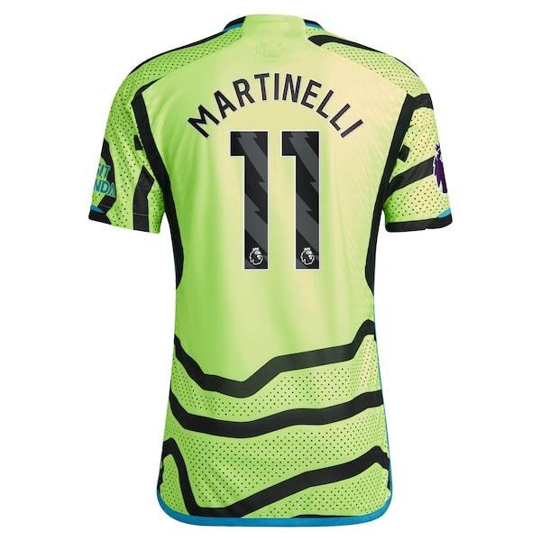 Gabriel Martinelli Arsenal adidas 2023/24 Away Authentic Player Jersey - Yellow/Red