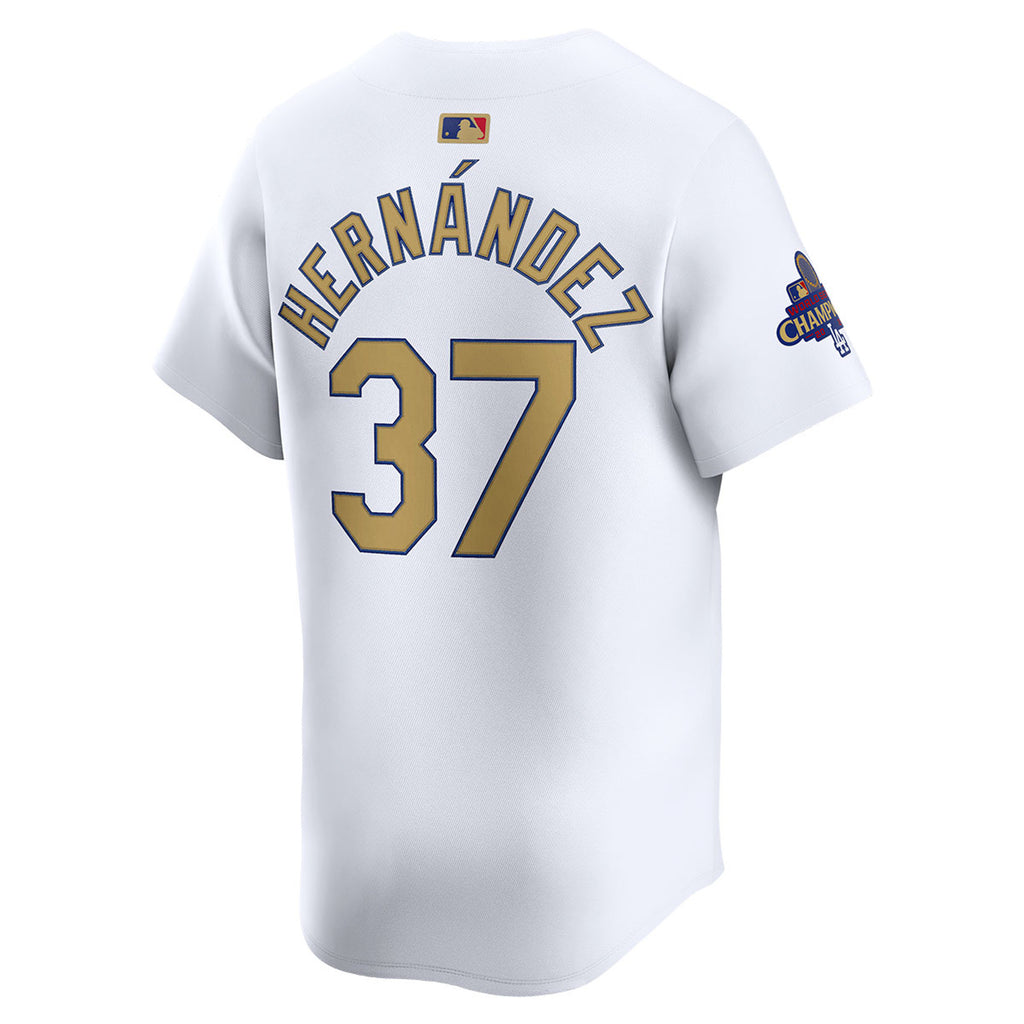 Teoscar Hernandez Los Angeles Dodgers Nike 2025 Gold World Series Champions Limited Jersey - White