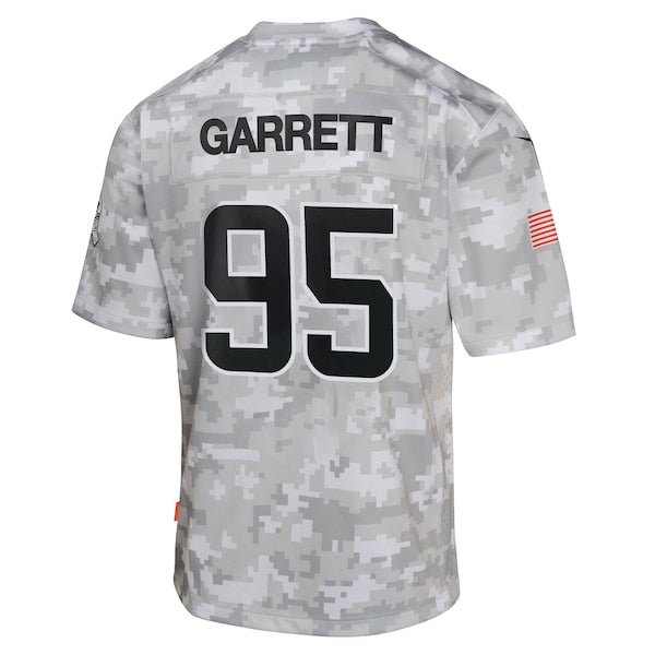 Myles Garrett Cleveland Browns Nike Youth 2024 Salute to Service Game Jersey - Arctic Camo