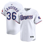 Wyatt Langford Texas Rangers Nike Home Limited Player Jersey - White