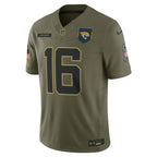 Trevor Lawrence Jacksonville Jaguars Nike 2025 Salute to Service Limited Jersey - Olive