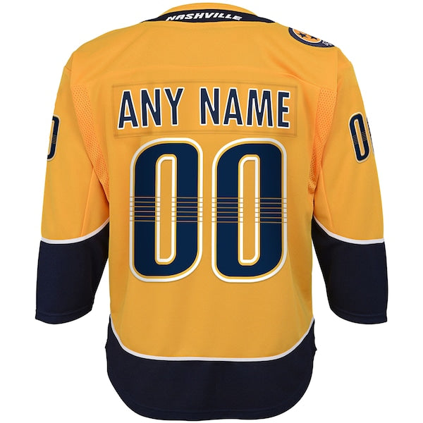 Nashville Predators Youth Home Premier Custom Jersey - Yellow