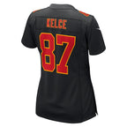 Travis Kelce Kansas City Chiefs Nike Women's Super Bowl LVIII Carbon Fashion Game Player Jersey - Black