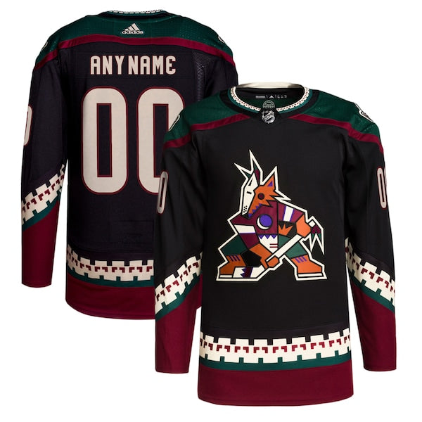 Arizona Coyotes adidas  Home  Primegreen Authentic Custom Jersey - Black