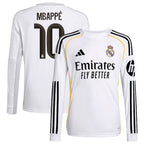 Kylian Mbappé Los Merengues adidas Youth 2025/26 Home Replica Long Sleeve Player Jersey - White