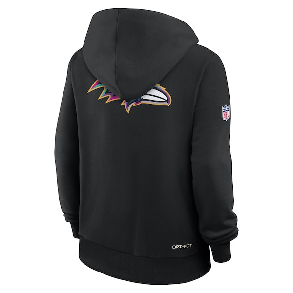 Baltimore Ravens Nike Women's 2025 NFL Crucial Catch Sideline Standard Issue Dri-FIT Hoodie - Black