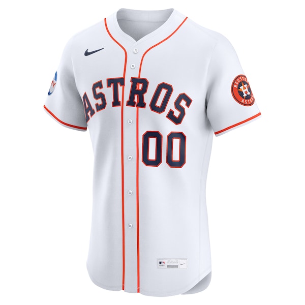 Houston Astros Nike Home Elite Sponsor Patch Custom Jersey - White