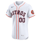 Houston Astros Nike Home Elite Sponsor Patch Custom Jersey - White