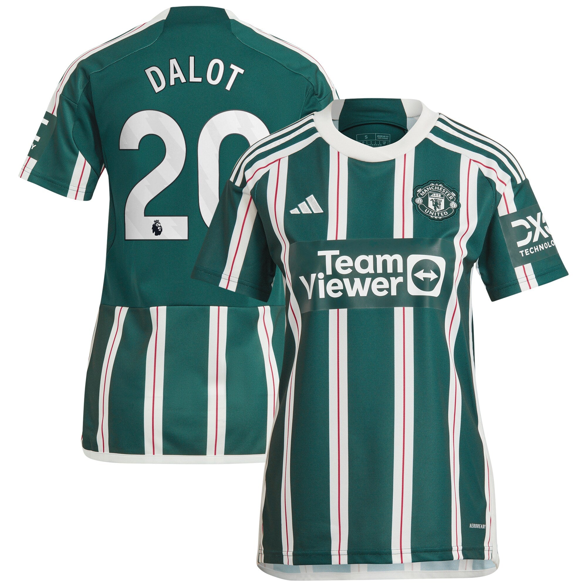 Diogo Dalot Manchester United adidas Women's 2023/24 Home Replica Player Jersey - Red/Green