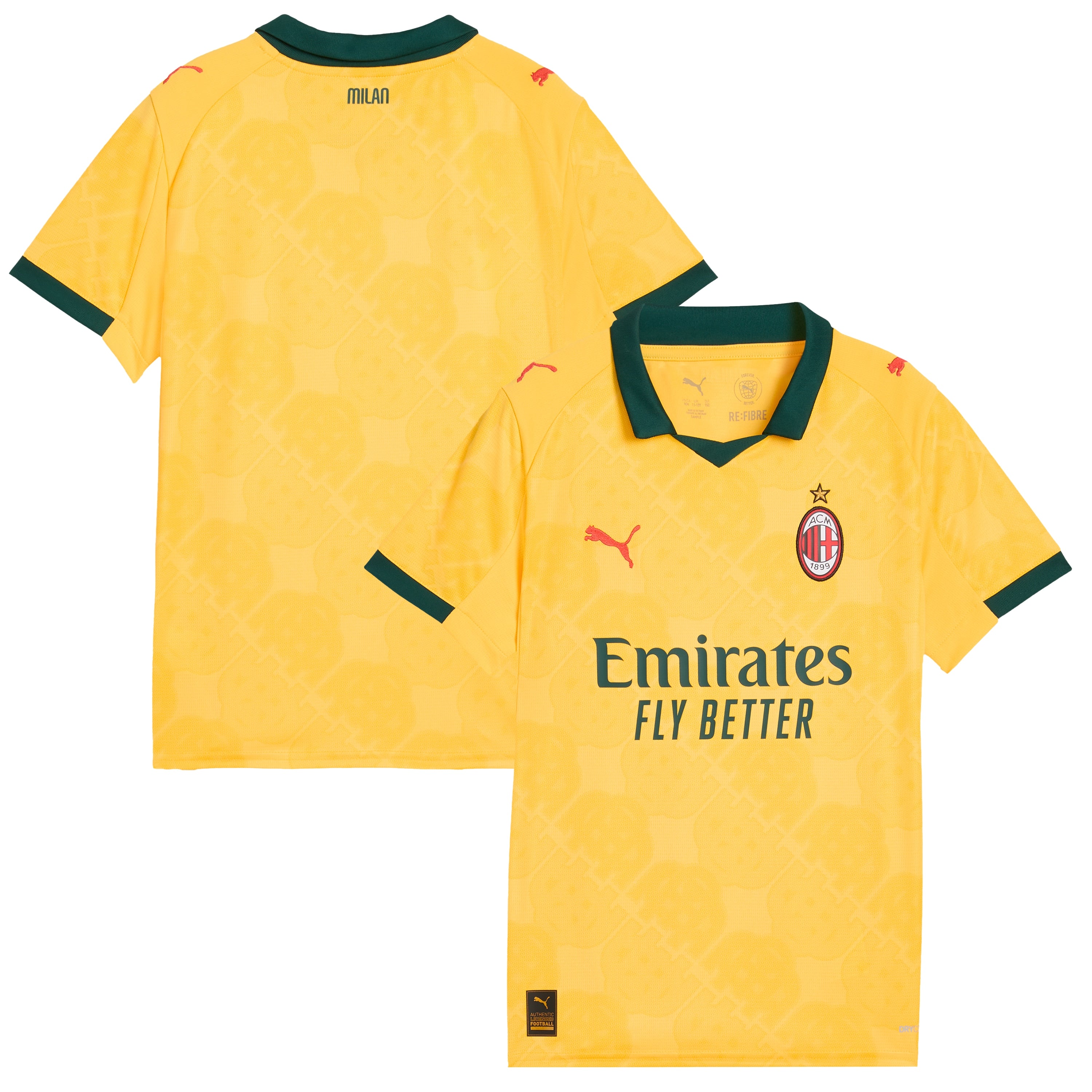 AC Milan Puma Youth 2025/26  Replica Jersey - White/Yellow