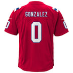 Christian Gonzalez New England Patriots Nike Youth Alternate Game Jersey - Red/Navy