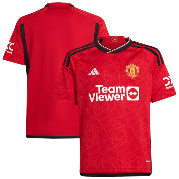 Manchester United adidas Youth 2023/24 Home Replica Jersey - Red