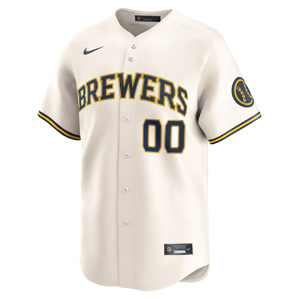 Milwaukee Brewers Nike Home Limited Custom Jersey - Cream