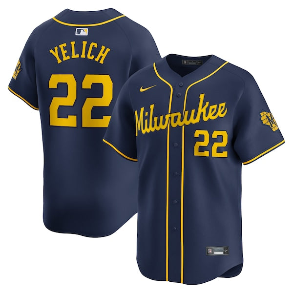 Christian Yelich Milwaukee Brewers Nike Alternate Limited Player Jersey – Navy