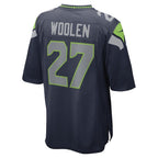 Tariq Woolen Seattle Seahawks Nike Game Player Jersey - College Navy/Neon Green