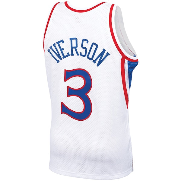 Allen Iverson Philadelphia 76ers  1996/97 Hardwood Classics Swingman Jersey - White/Red/Royal/Black