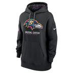 Baltimore Ravens Nike Women's 2024 NFL Crucial Catch Club Pullover Hoodie - Black