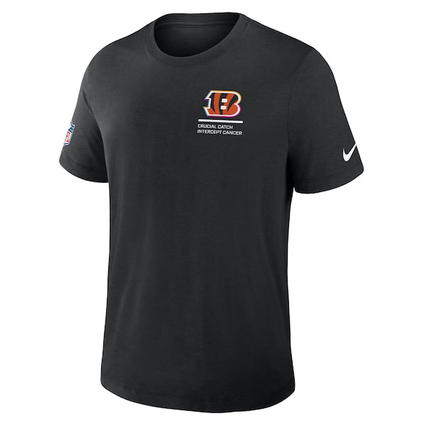 Cincinnati Bengals Nike 2025 NFL Crucial Catch Tri-Blend Dri-FIT T-Shirt - Black