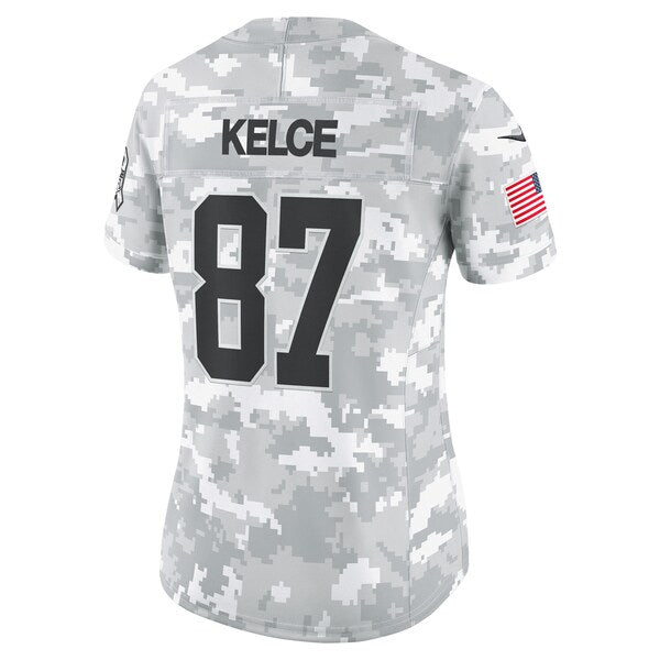 Travis Kelce Kansas City Chiefs Nike Women's 2024 Salute to Service Limited Jersey - Arctic Camo