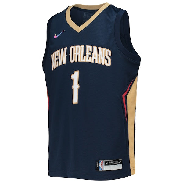 Zion Williamson New Orleans Pelicans Nike Youth 2021/22 Diamond Swingman Jersey - Icon Edition - Navy