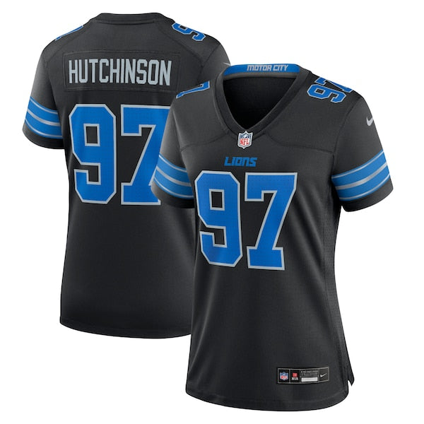 Aidan Hutchinson Detroit Lions Nike Women's 2nd Alternate Game Jersey - Black/Blue/White