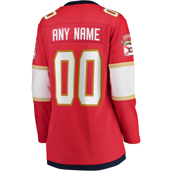 Florida Panthers  Women's Home 2024 Stanley Cup Champions Breakaway Custom Jersey – Red