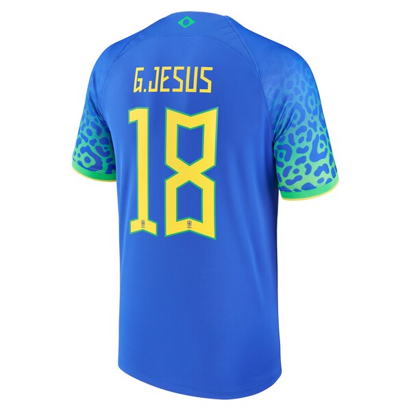 Gabriel Jesus Brazil National Team Nike 2022/23 Replica Away Jersey - Blue