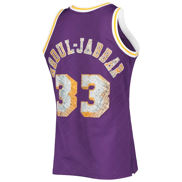 Kareem Abdul-Jabbar Los Angeles Lakers 1996-97 Hardwood Classics NBA 75th Anniversary Diamond Swingman Jersey - Purple
