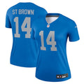 Amon-Ra St. Brown Detroit Lions Nike Women's Alternate Legend Player Performance Top -  Blue