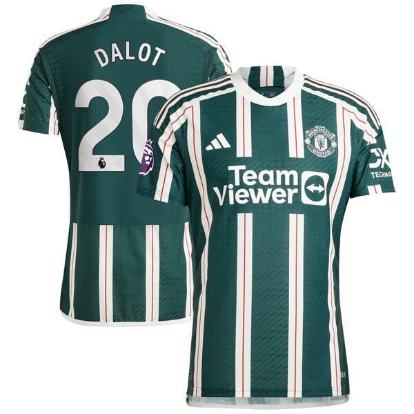 Diogo Dalot Manchester United adidas 2023/24 Away Authentic Player Jersey - Green/Red