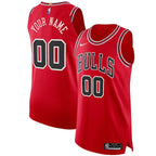 Chicago Bulls Nike Authentic Custom Jersey Red - Icon Edition