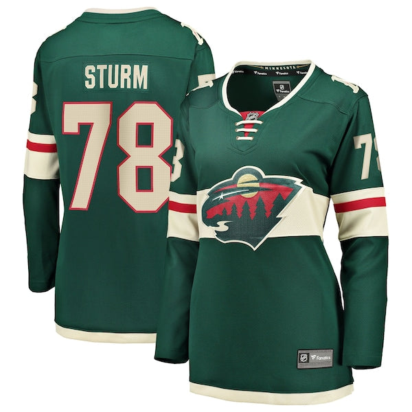 Nico Sturm Minnesota Wild  Women's Home Breakaway Jersey - Green