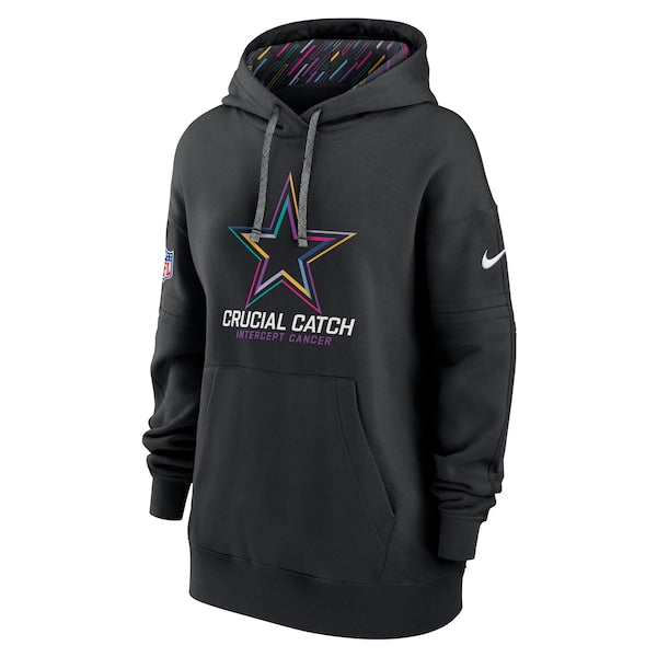 Dallas Cowboys Nike Women's 2024 NFL Crucial Catch Club Pullover Hoodie - Black
