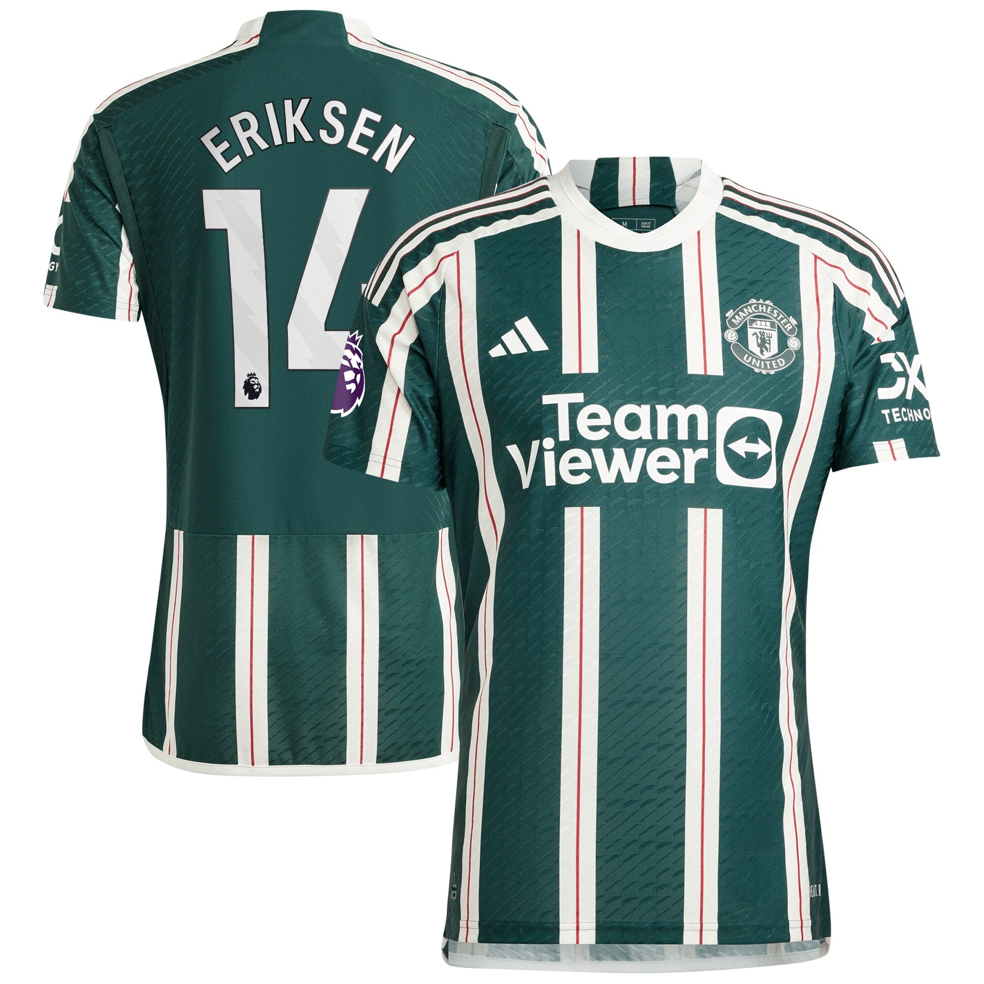Christian Eriksen Manchester United adidas 2023/24 Home Authentic Player Jersey - Red/Green