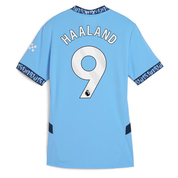 Erling Haaland Manchester City Puma Women's 2024/25 Home Replica Player Jersey - Light Blue