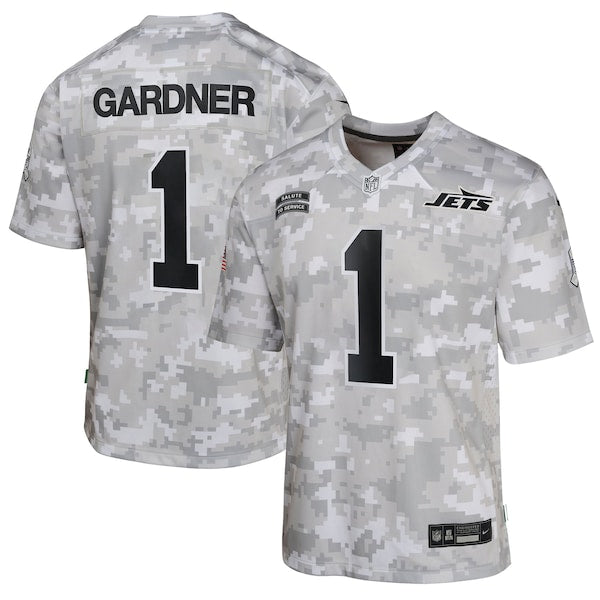 Sauce Gardner New York Jets Nike Youth 2024 Salute to Service Game Jersey - Arctic Camo