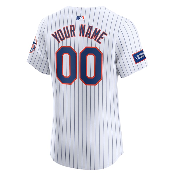 New York Mets Nike Home Elite Custom Patch Jersey - White