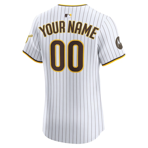 San Diego Padres Nike Home Elite Sponsor Patch Custom Jersey - White
