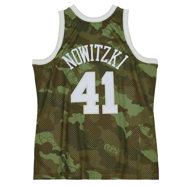 Dirk Nowitzki Dallas Mavericks Hardwood Classics 1998/99 Ghost Green Swingman Jersey - Camo