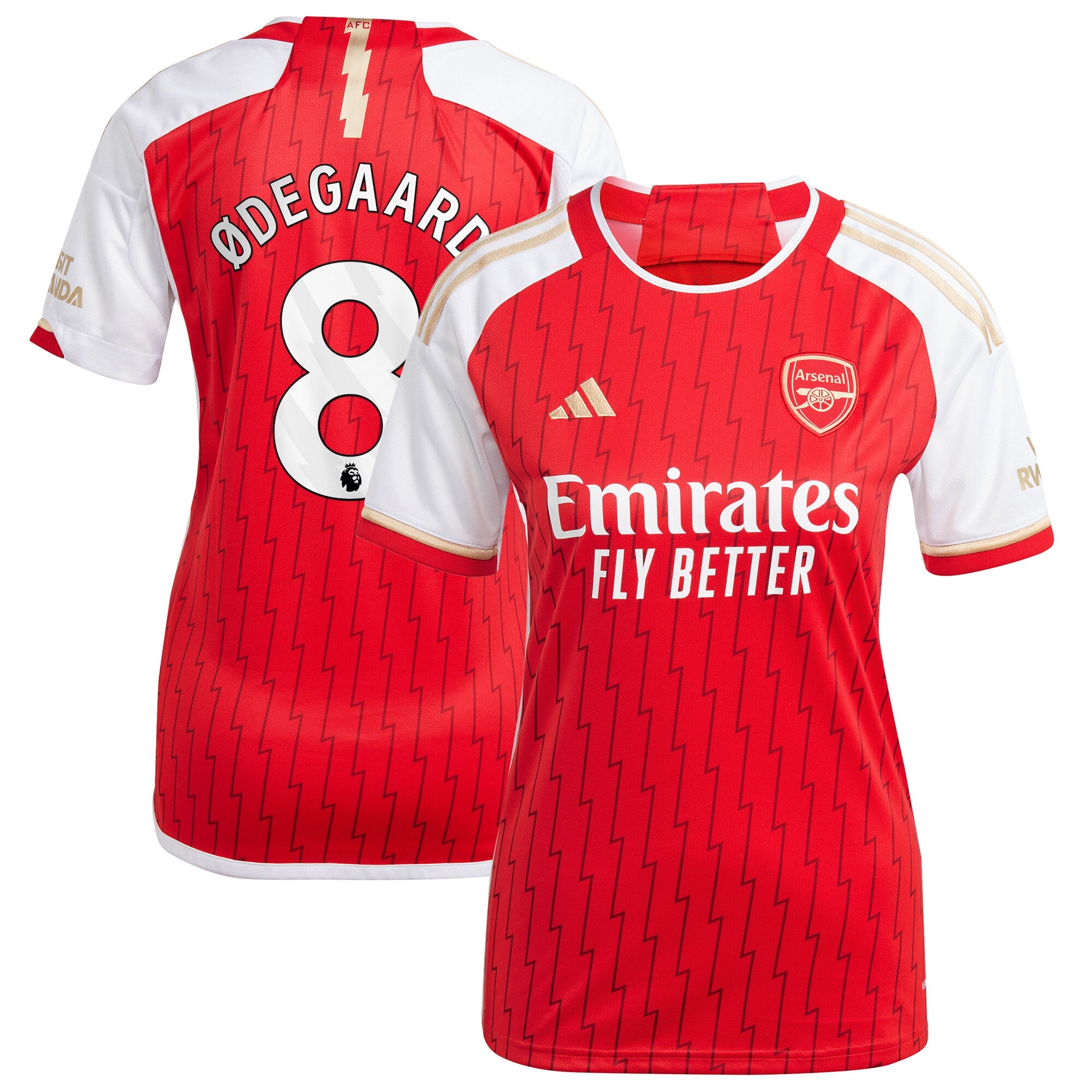 Martin Odegaard Arsenal adidas Women's 2023/24 Away Replica Player Jersey - Yellow/Green/Red